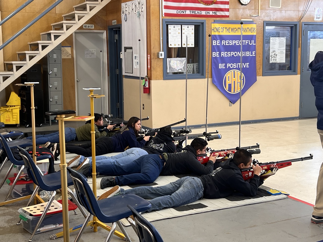 The Rifle Team Shooting Their Air Rifles